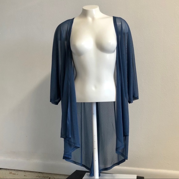 LULAROE Navy Sheer Solid Lindsay Kimono Cardigan - Picture 6 of 12